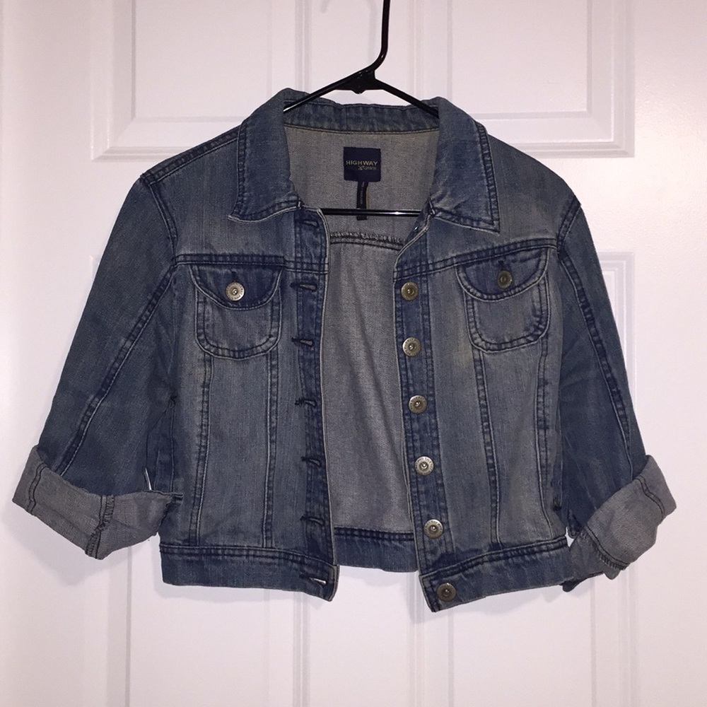 Mid length jean jacket